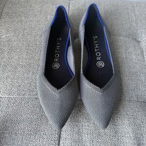 Rothy's The Point Gray Ballet Slip OnFlats Women Size 7,5 Light City Elegant